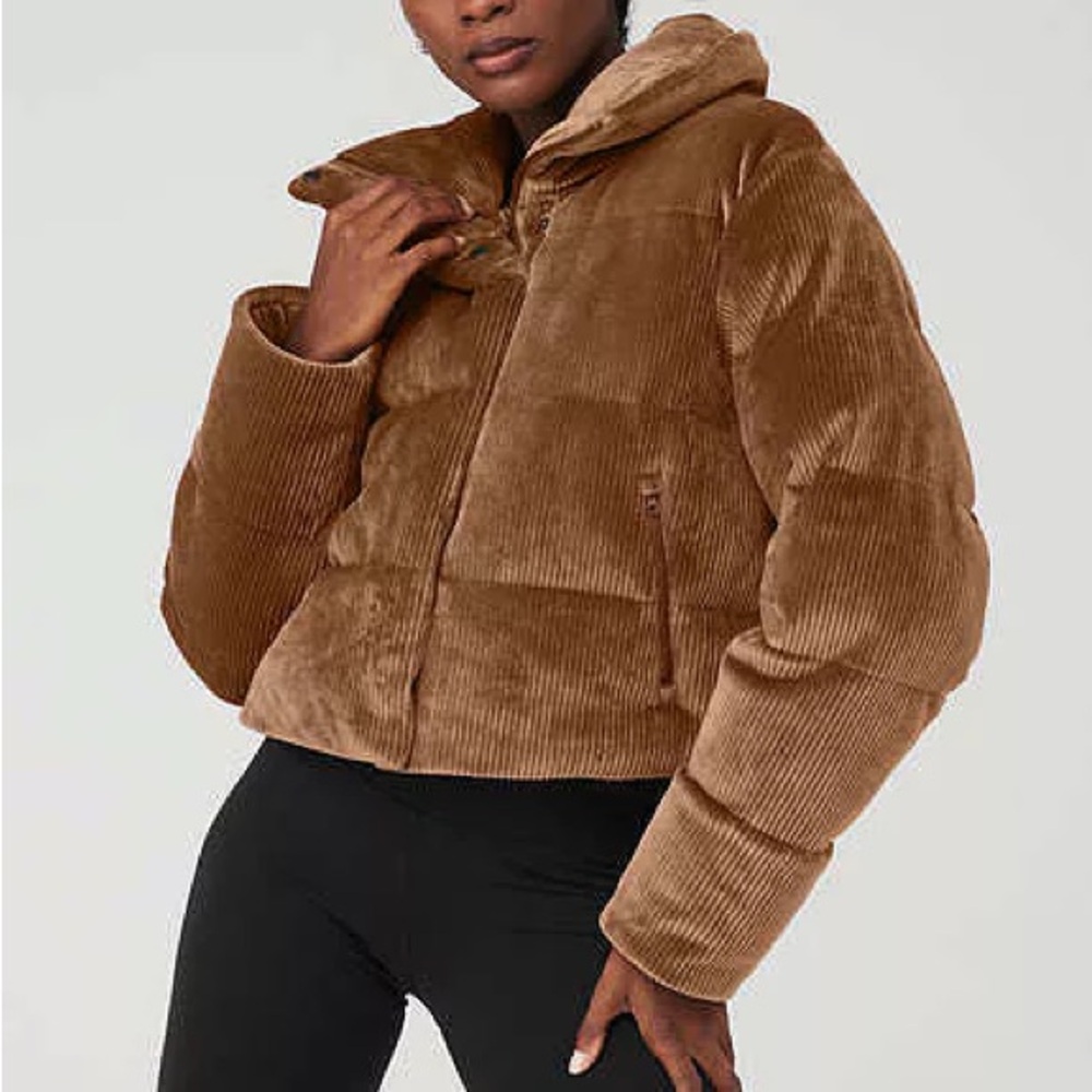 ALO Yoga Tan Corduroy Puffer Jacket